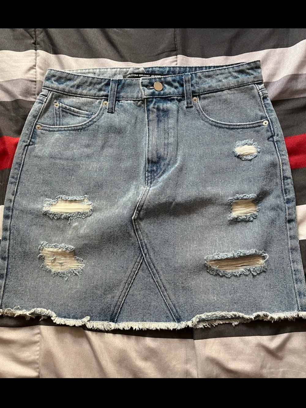 Light Blue Volcom Denim Mini Skirt